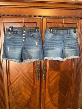 wonder nation Blue Denim Distressed & Cuffed Jean Shorts Duo